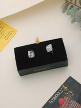 White Abstract Cufflinks