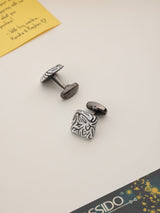 White Abstract Cufflinks