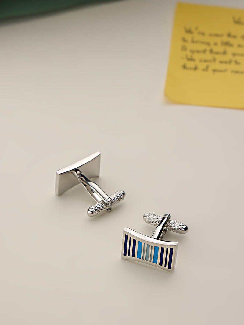 Blue Geometric Cufflinks