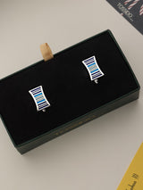 Blue Geometric Cufflinks