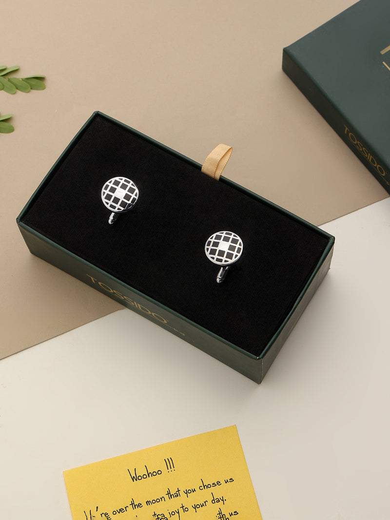 Black Check Cufflinks