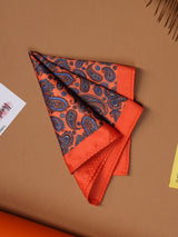 Orange Paisley Pocket Square