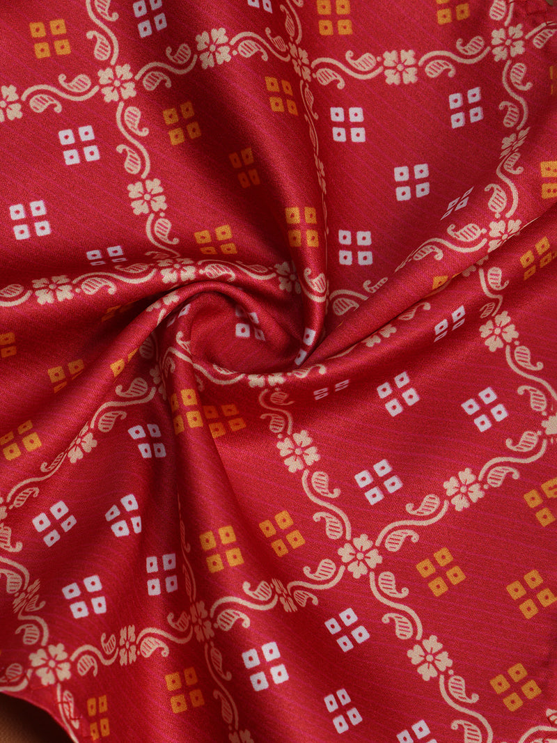 Red Geometric Pocket Square