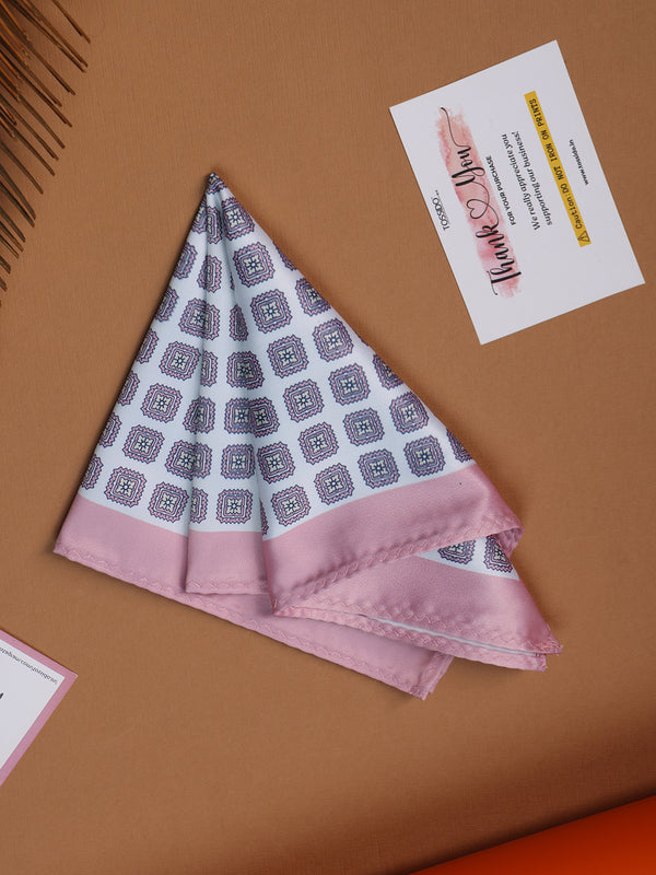 Blue & Pink Geometric Pocket Square