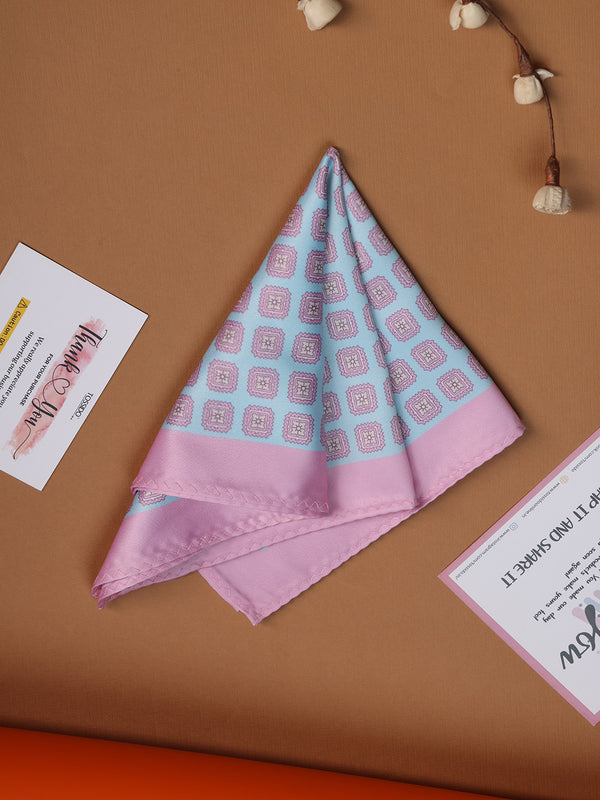 Blue & Pink Geometric Pocket Square