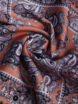 Grey & Peach Paisley Pocket Square