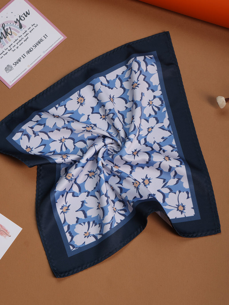 Blue Floral Pocket Square