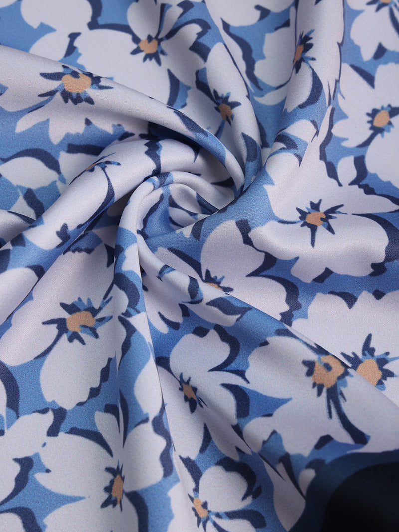 Blue Floral Pocket Square