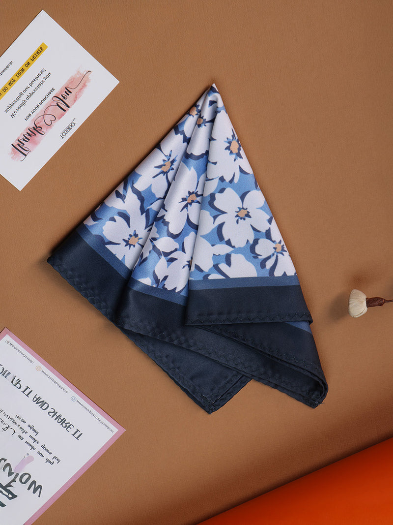 Blue Floral Pocket Square