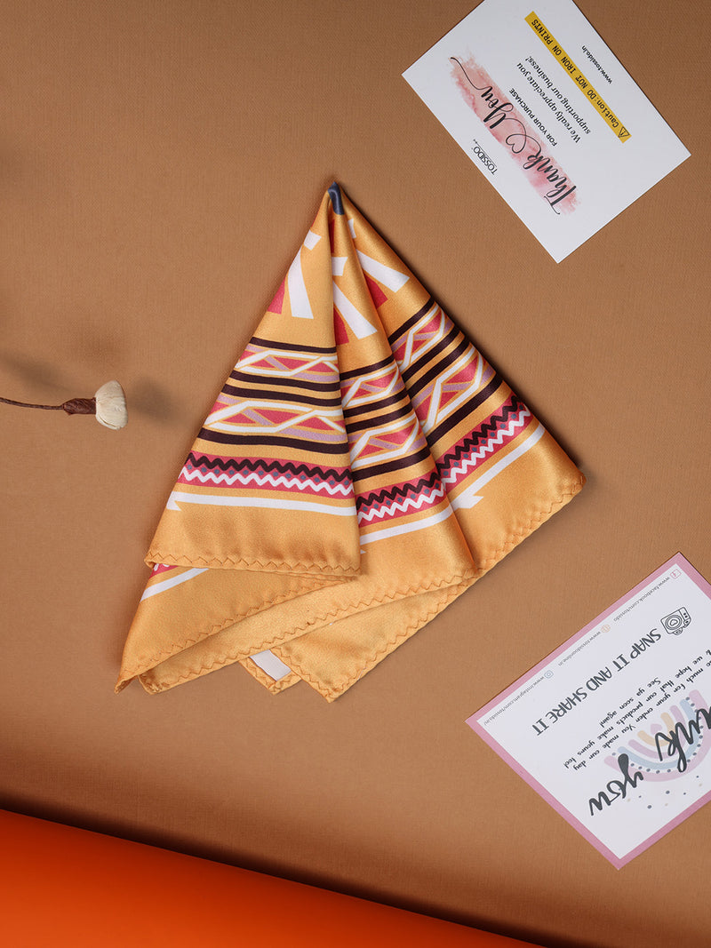 Peach Geometric Pocket Square