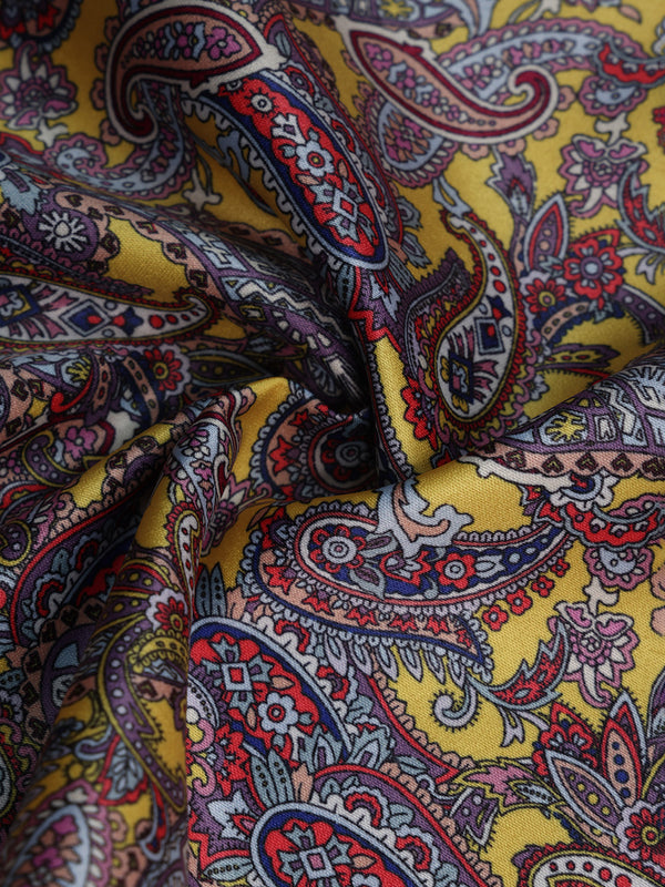 Red & Yellow Paisley Pocket Square