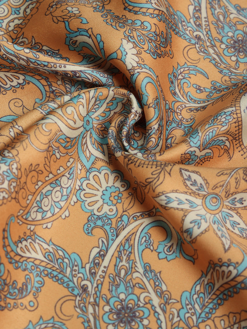 Orange Paisley Pocket Square