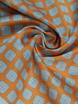 Blue & Orange Geometric Pocket Square