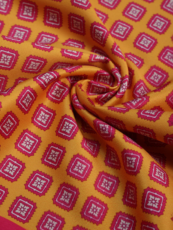 Pink & Mustard Geometric Pocket Square