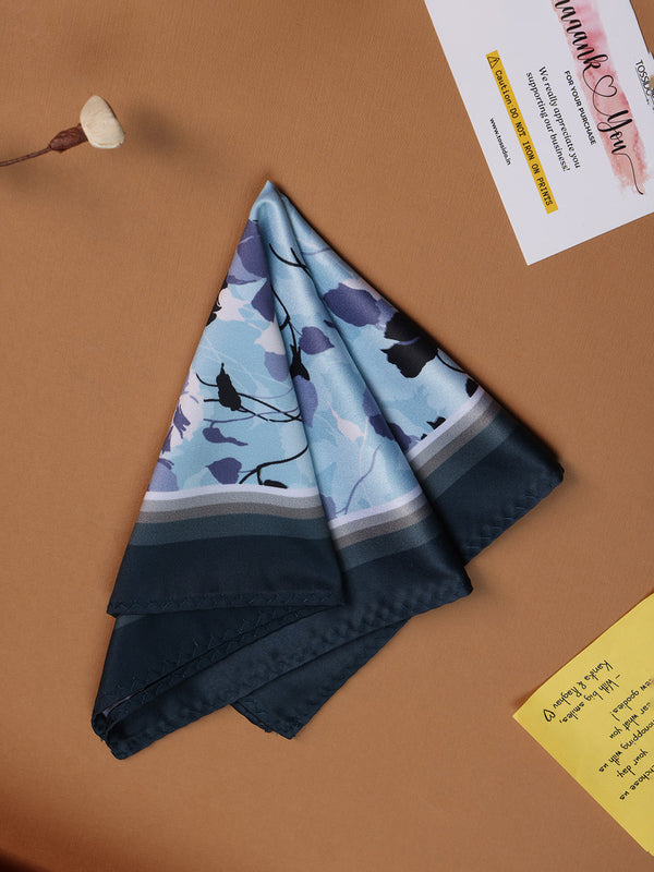 Blue Floral Pocket Square