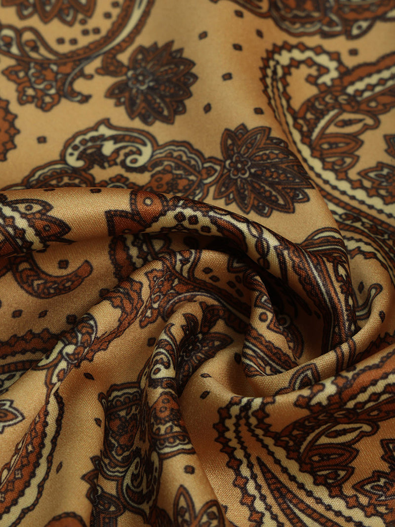 Brown Paisley Pocket Square