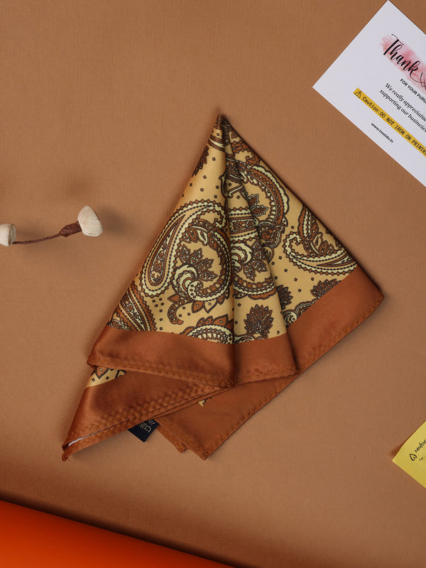 Brown Paisley Pocket Square