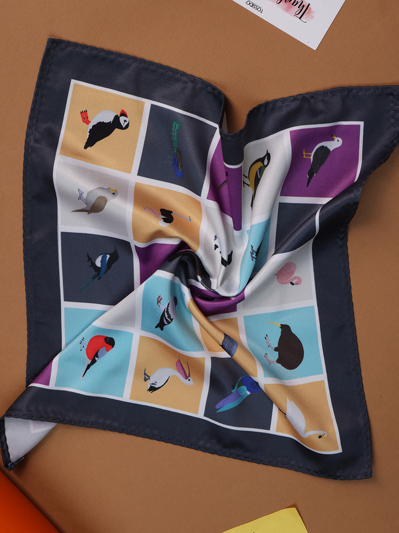 Multicolor Birds Pocket Square