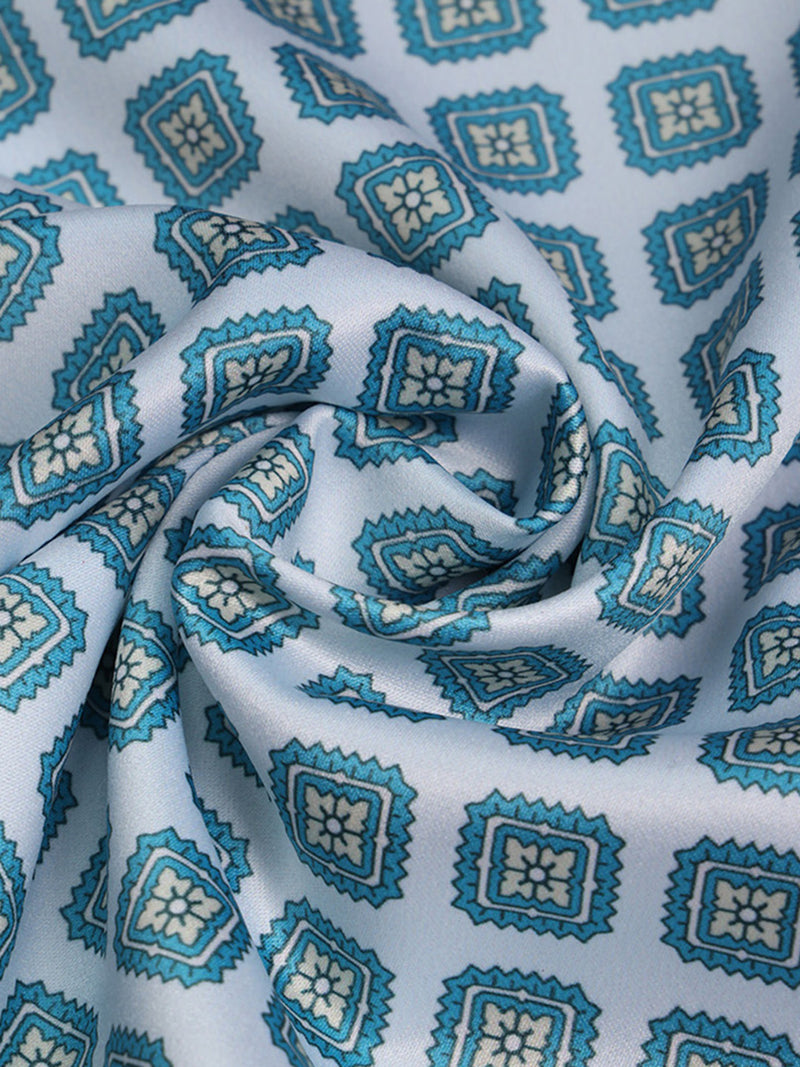 Blue Geometric Pocket Square