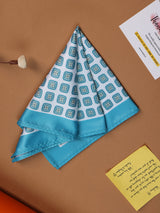 Blue Geometric Pocket Square