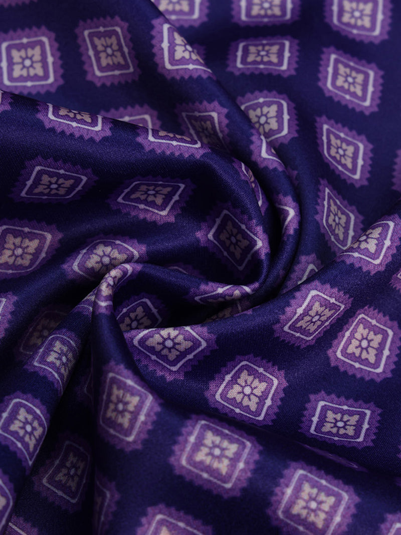 Purple Geometric Pocket Square