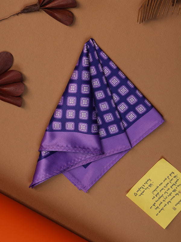 Purple Geometric Pocket Square