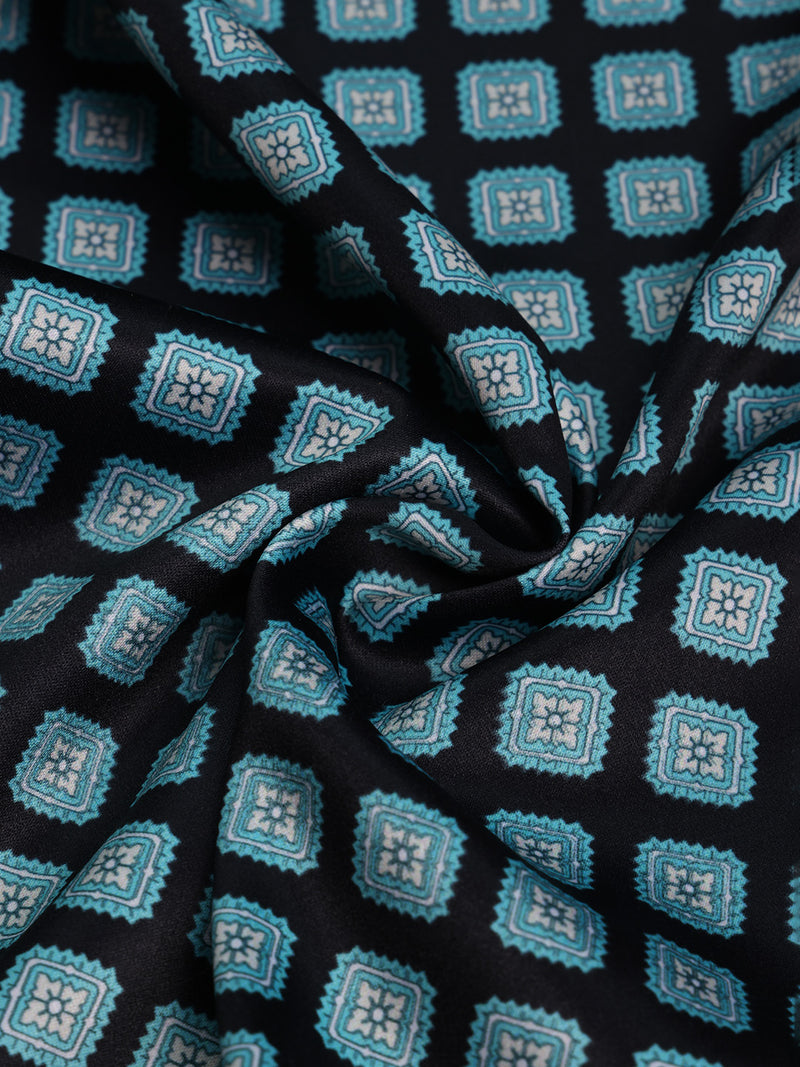 Blue & Black Geometric Pocket Square