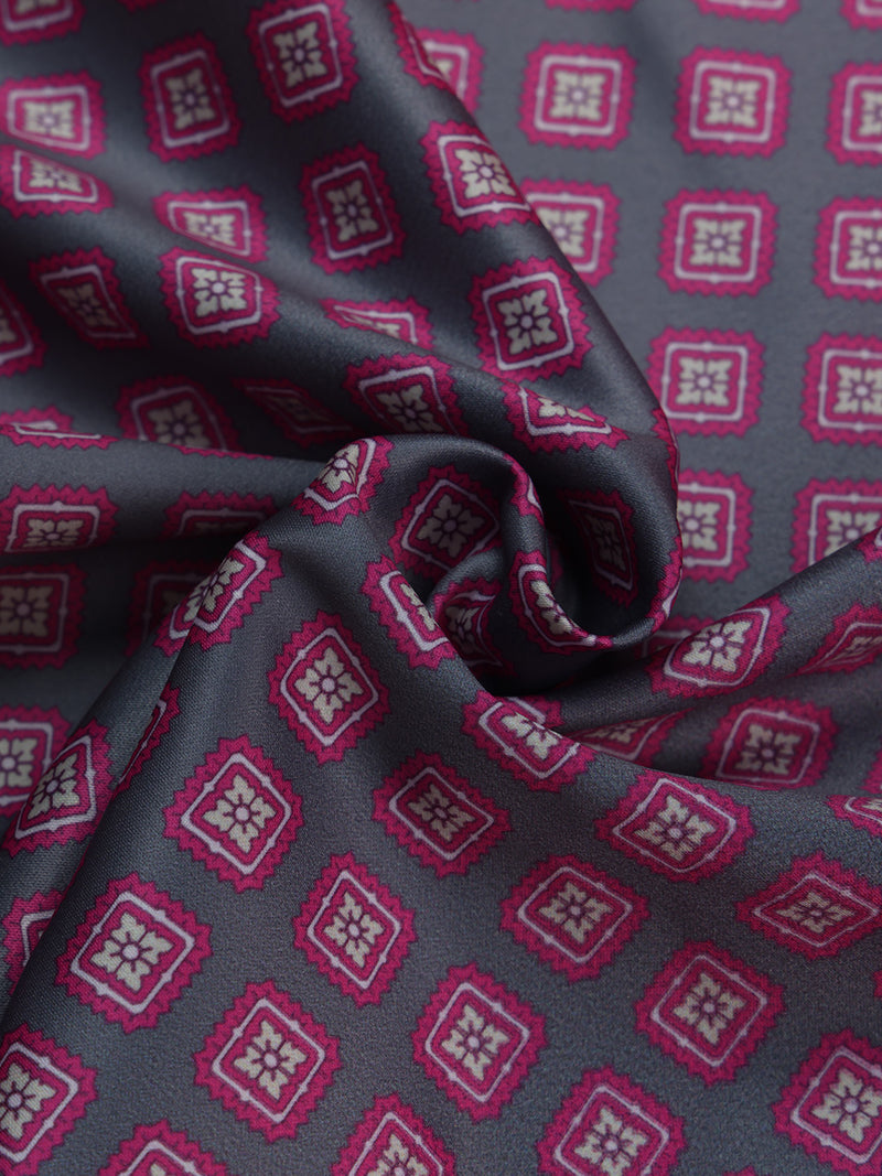 Pink & Grey Geometric Pocket Square