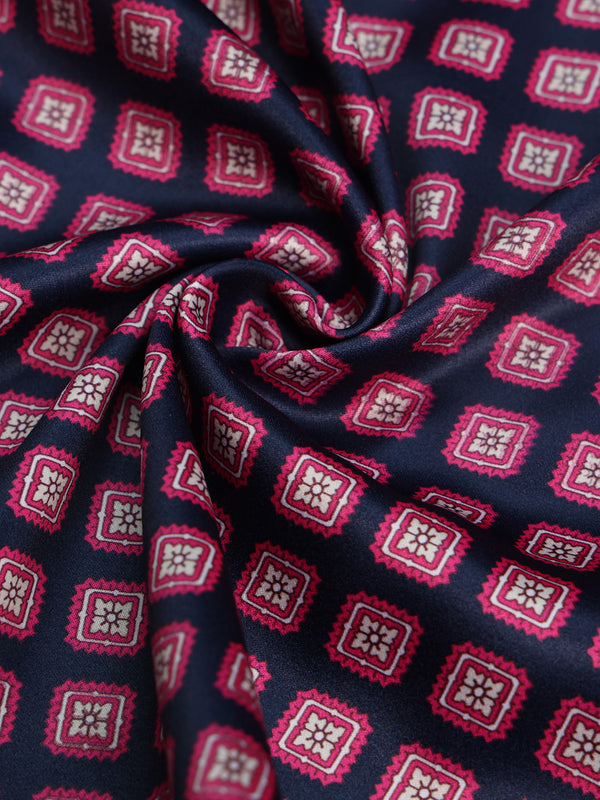 Blue & Pink Geometric Pocket Square