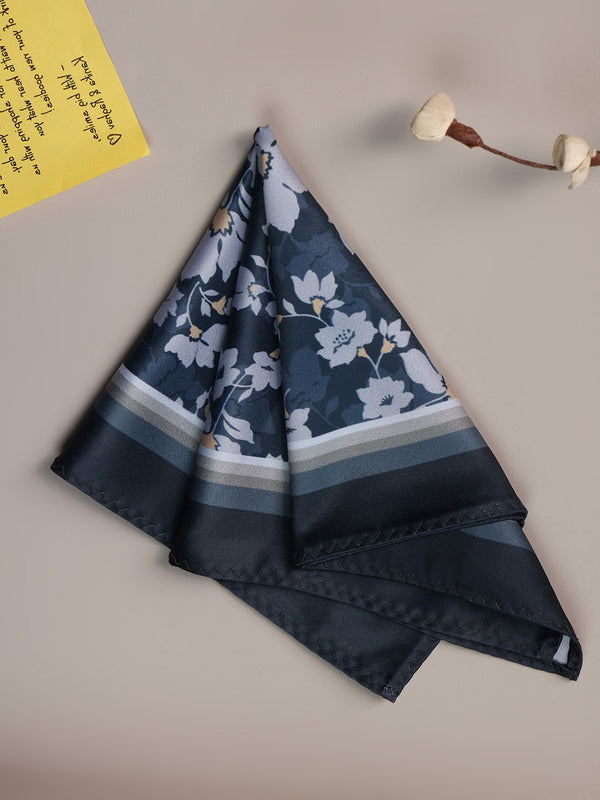 Blue Floral Pocket Square