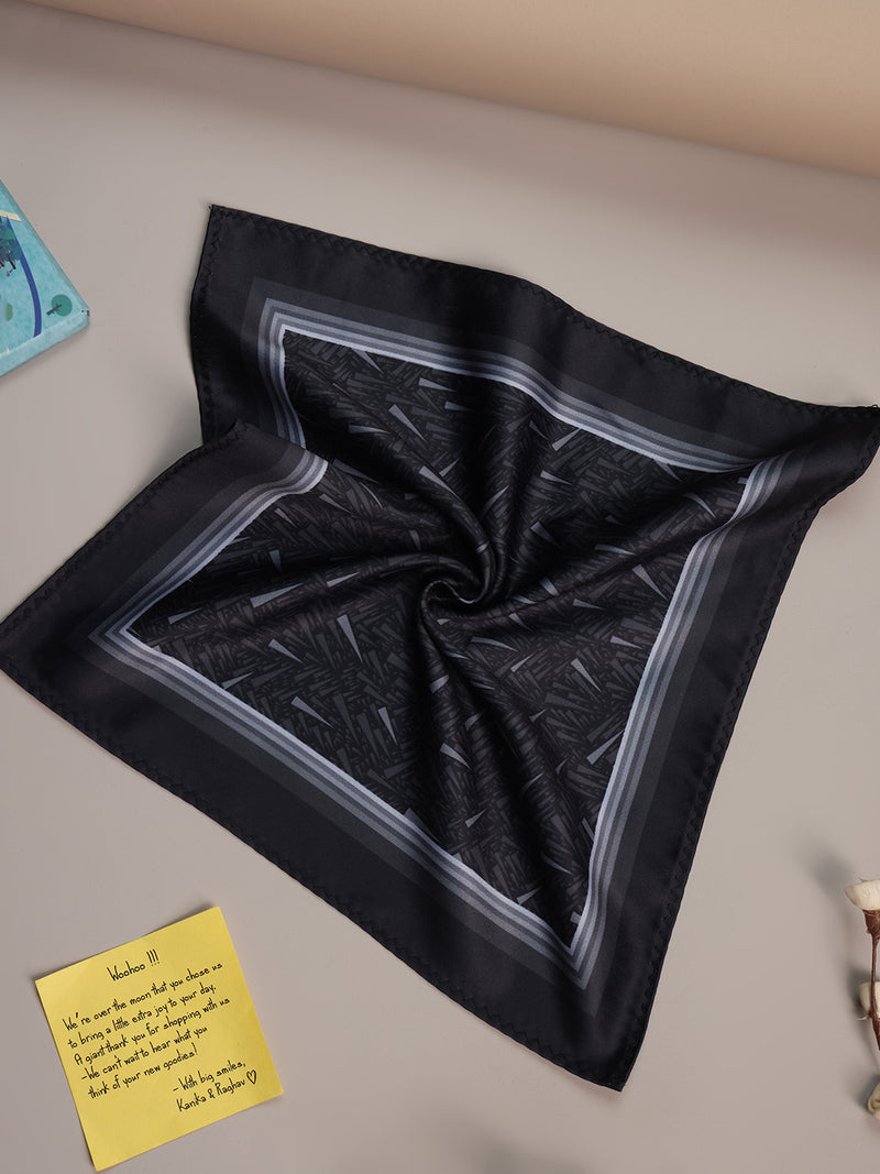 Black Abstract Pocket Square