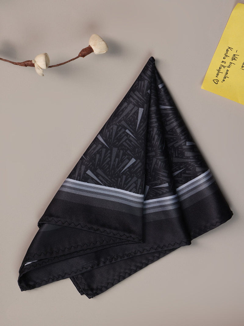 Black Abstract Pocket Square