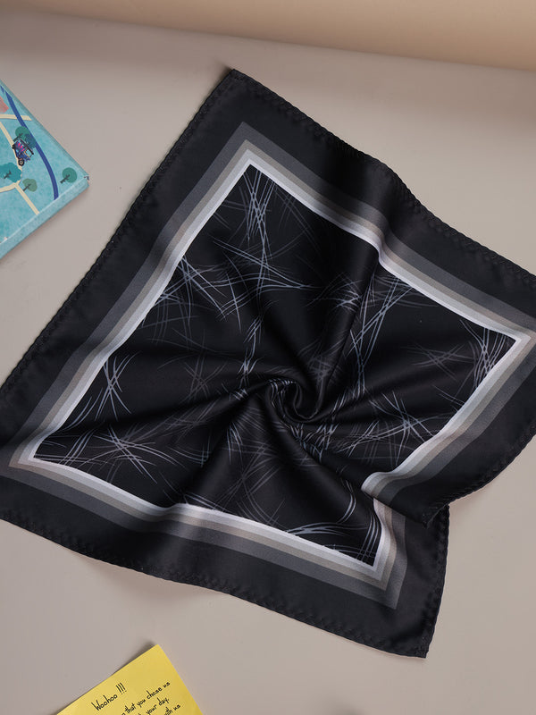 Black Abstract Pocket Square