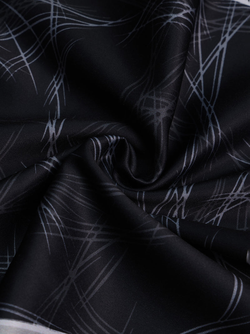 Black Abstract Pocket Square