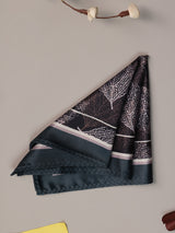 Black Floral Pocket Square