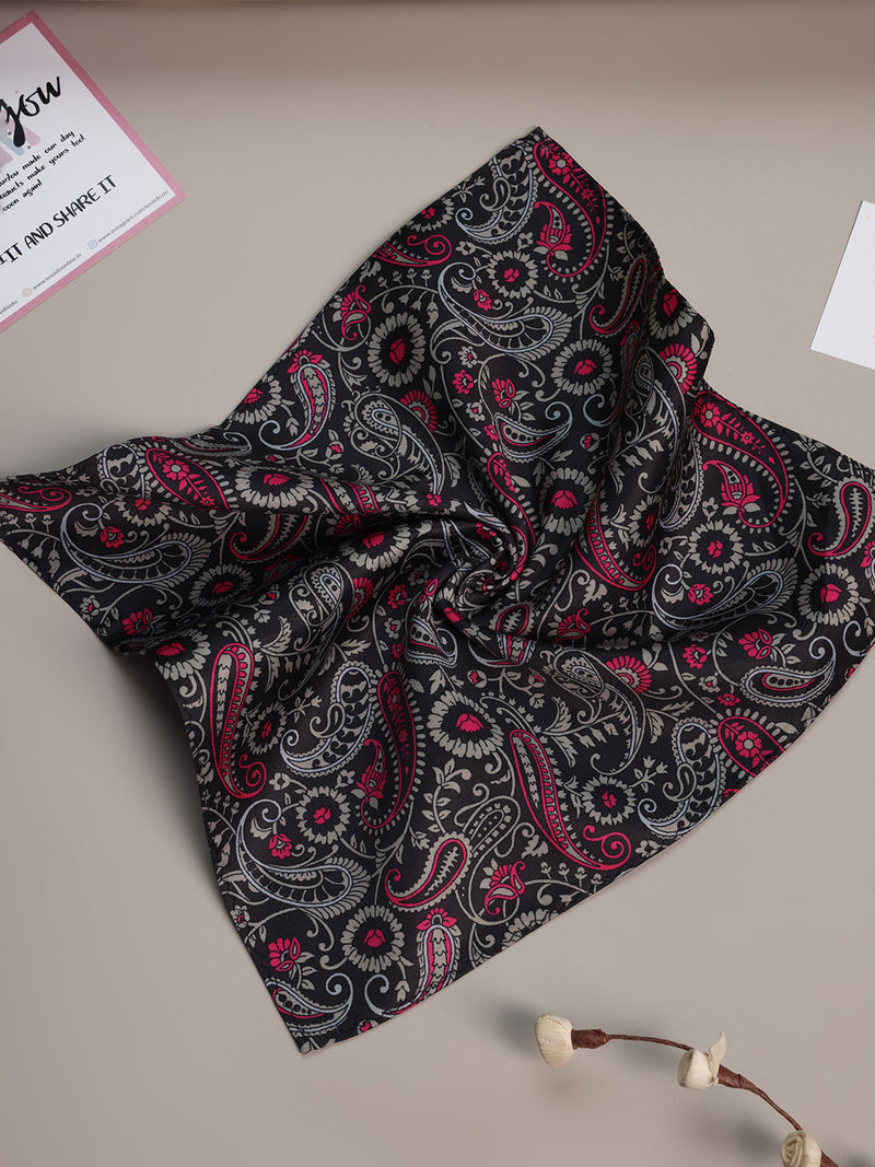 Black Paisley Pocket Square