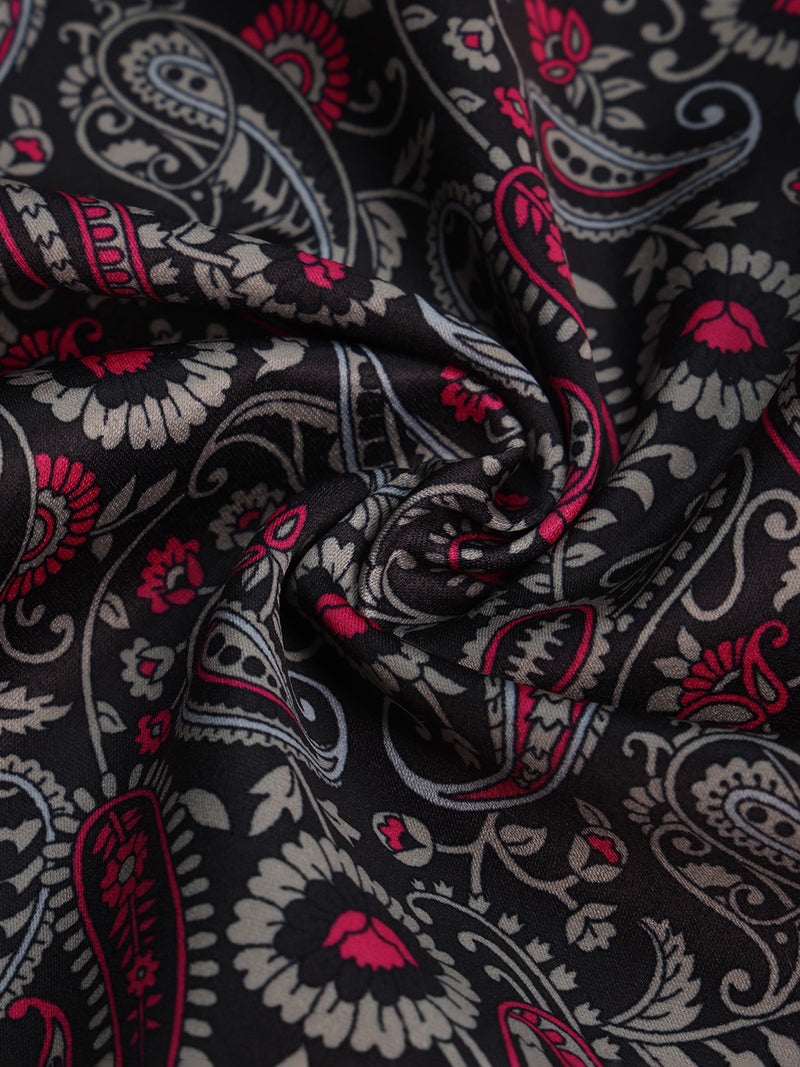 Black Paisley Pocket Square