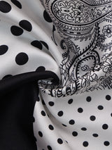 Black & White Multipattern Silk Pocket Square