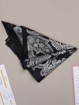 Black Paisley Silk Pocket Square