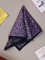 Purple Floral Silk Pocket Square