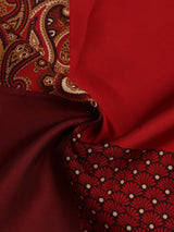 Red Multipattern Silk Pocket Square