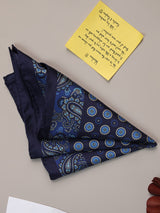 Blue Paisley Silk Pocket Square