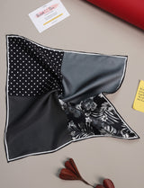 Black & Grey Multipattern Silk Pocket Square