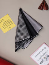 Black & Grey Multipattern Silk Pocket Square