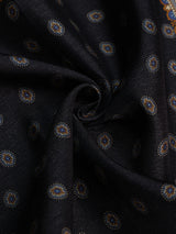 Black Geometric Silk Pocket Square