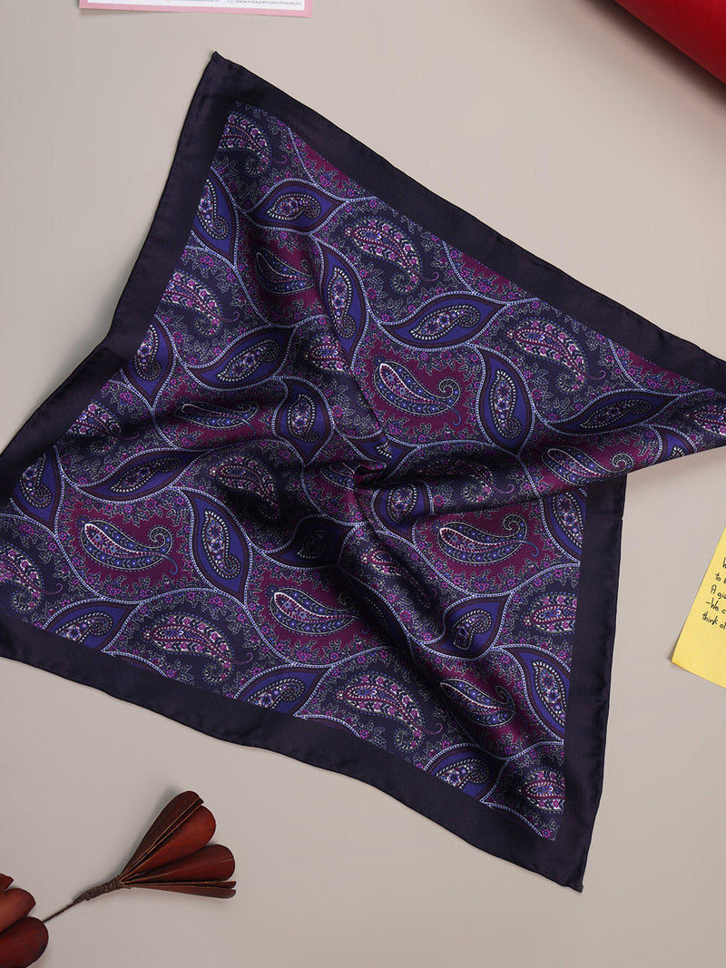 Purple Paisley Silk Pocket Square