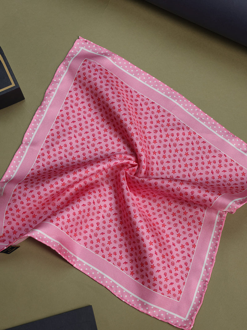 Pink Shells Silk Pocket Square