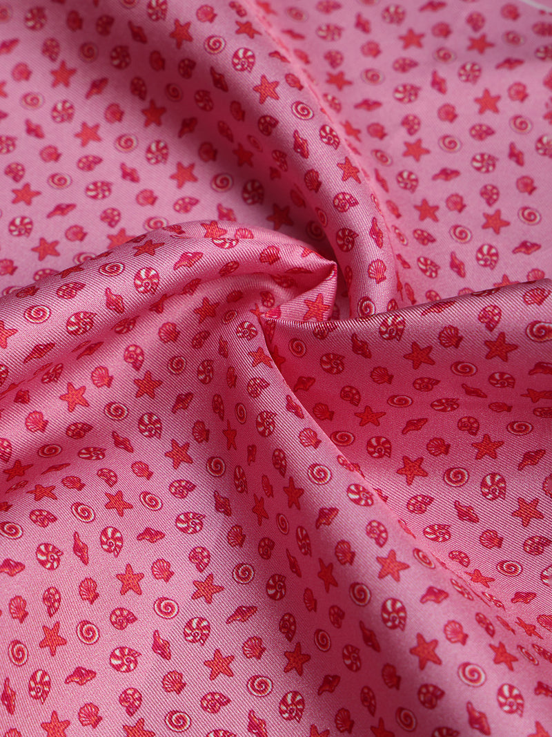 Pink Shells Silk Pocket Square