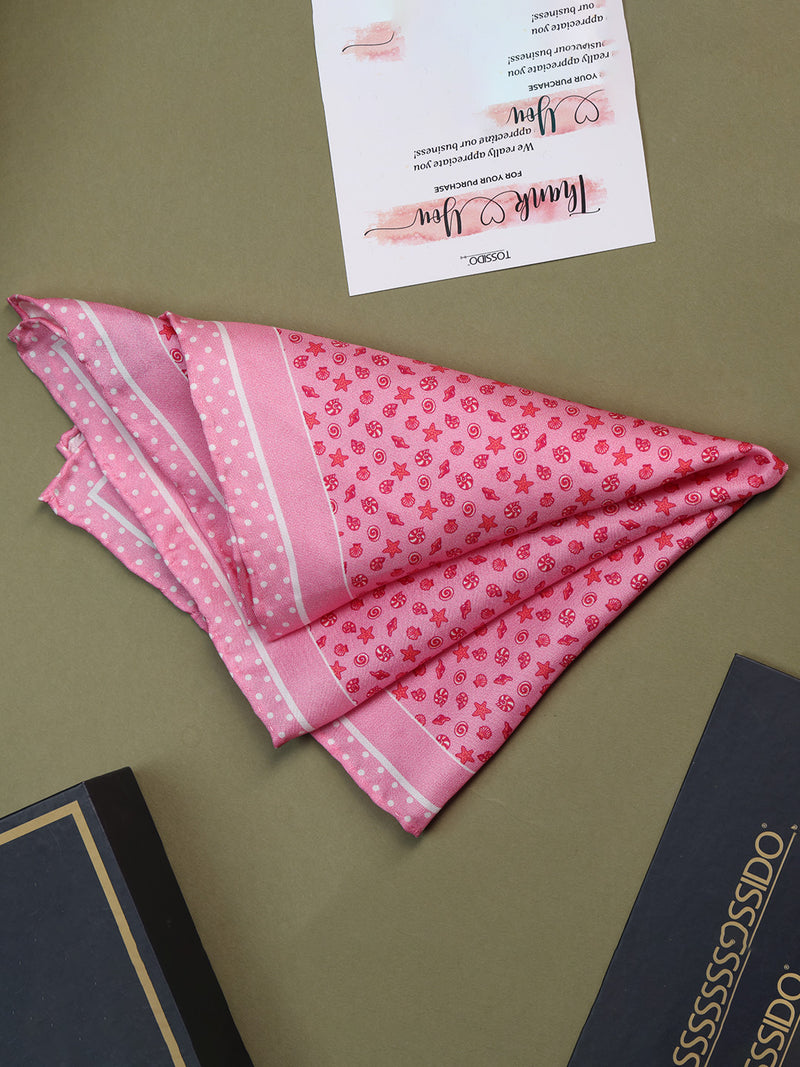 Pink Shells Silk Pocket Square