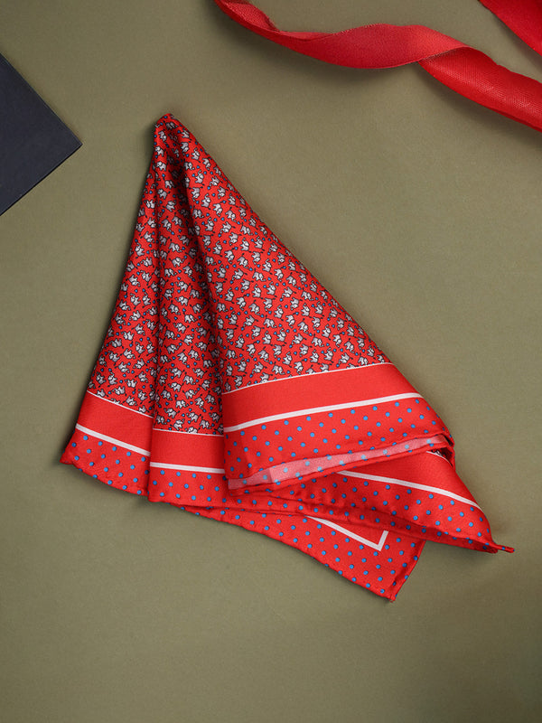 Orange Elephant Silk Pocket Square